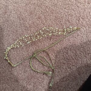 Anthropologie Gold Pearl Necklace